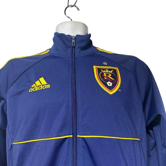 Real Salt Lake Adidas Men's Track Jacket RSL MLS Soccer Full Zip Blue Size S - Picture 3 of 8